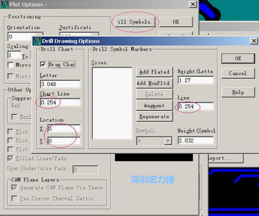 轉(zhuǎn)孔圖時(shí)也需在Customize Document欄點(diǎn)擊Option，在彈出的Plot Options-窗口中選擇Drill Symbols