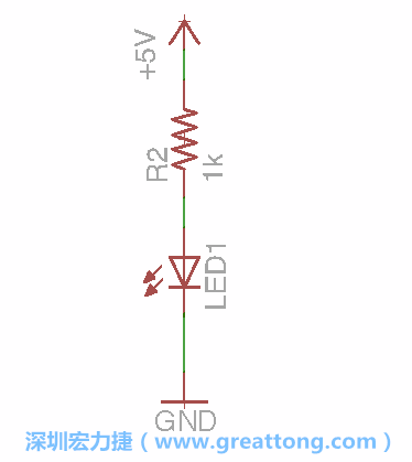 如圖所示放置一個開關(guān)（switch）、10K電阻器（10k resistor）和0.1μF的電容（0.1μF capacitor），并把開關(guān)的一端連到接地端上。
